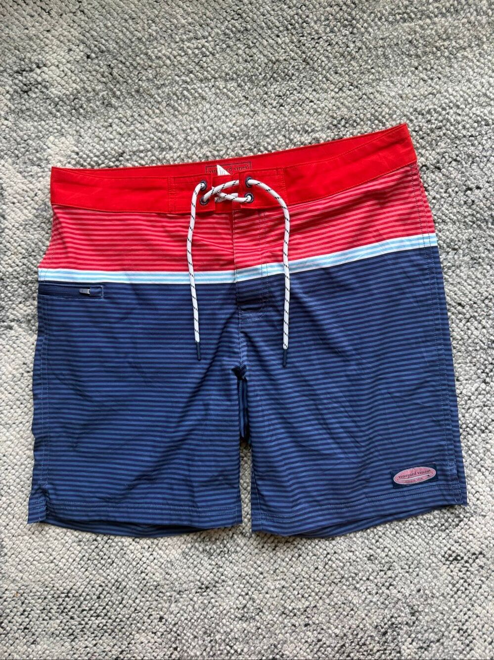 Vineyard Vines 33 7” Mens Multicolor Striped Performance Swim Board Shorts